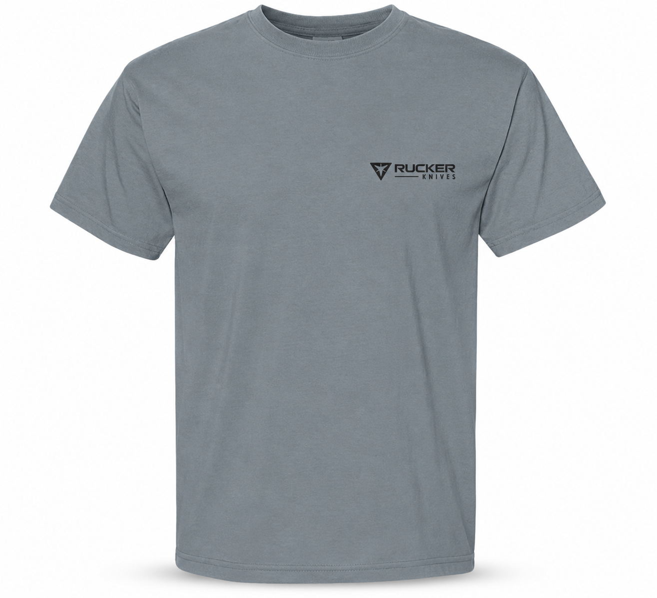 Rucker Knvies Mule Packer Shirt front of shirt on white background.